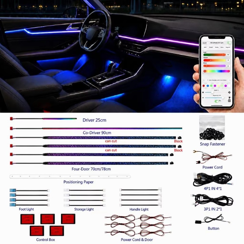 Door Handle - Kit d'éclairage d'ambiance pour voiture 18