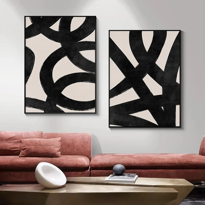 Affiche moderne à lignes beige - Paint Brush avis et prix