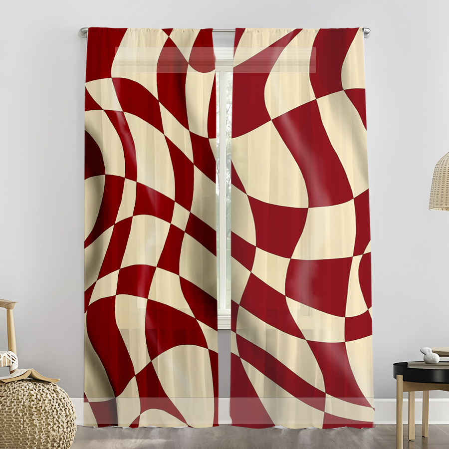 2 rideaux transparents, motif  - Curtain Rods avis et prix