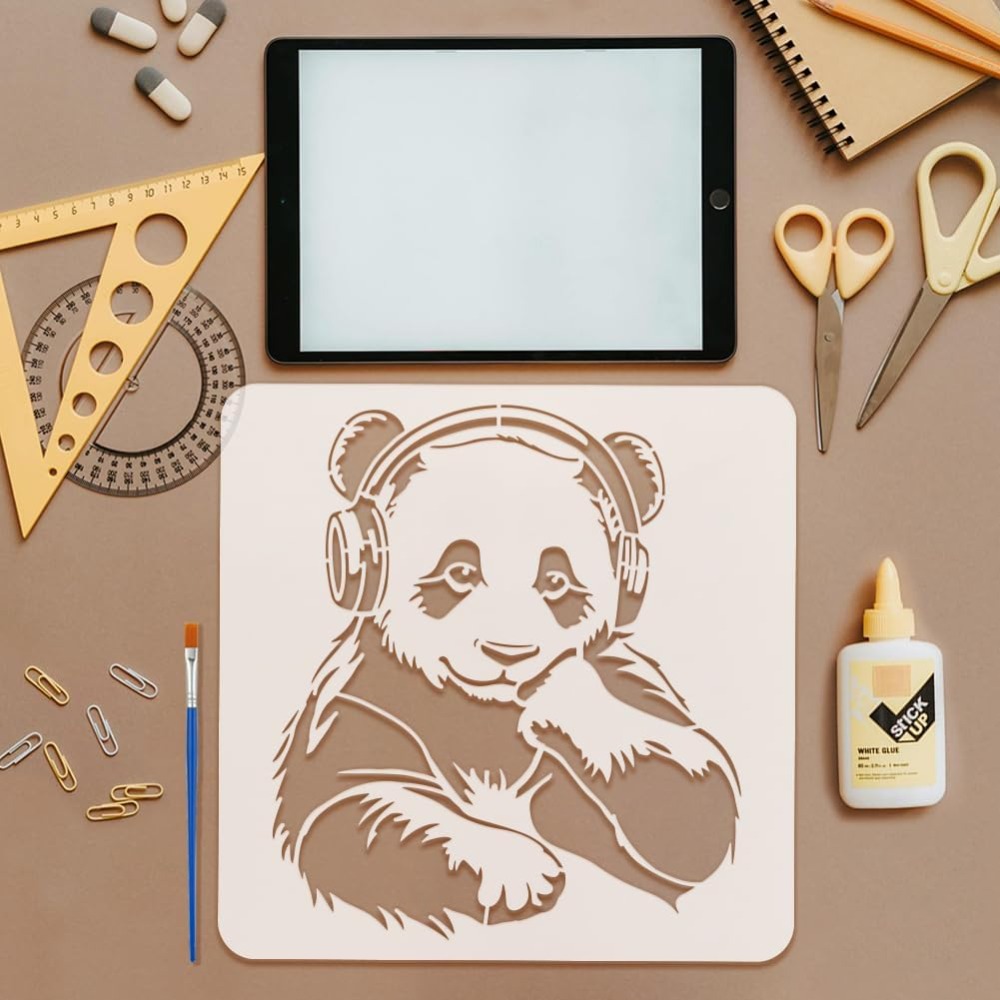 Pochoir Panda avec un pinceau, - Paint Brush avis et prix