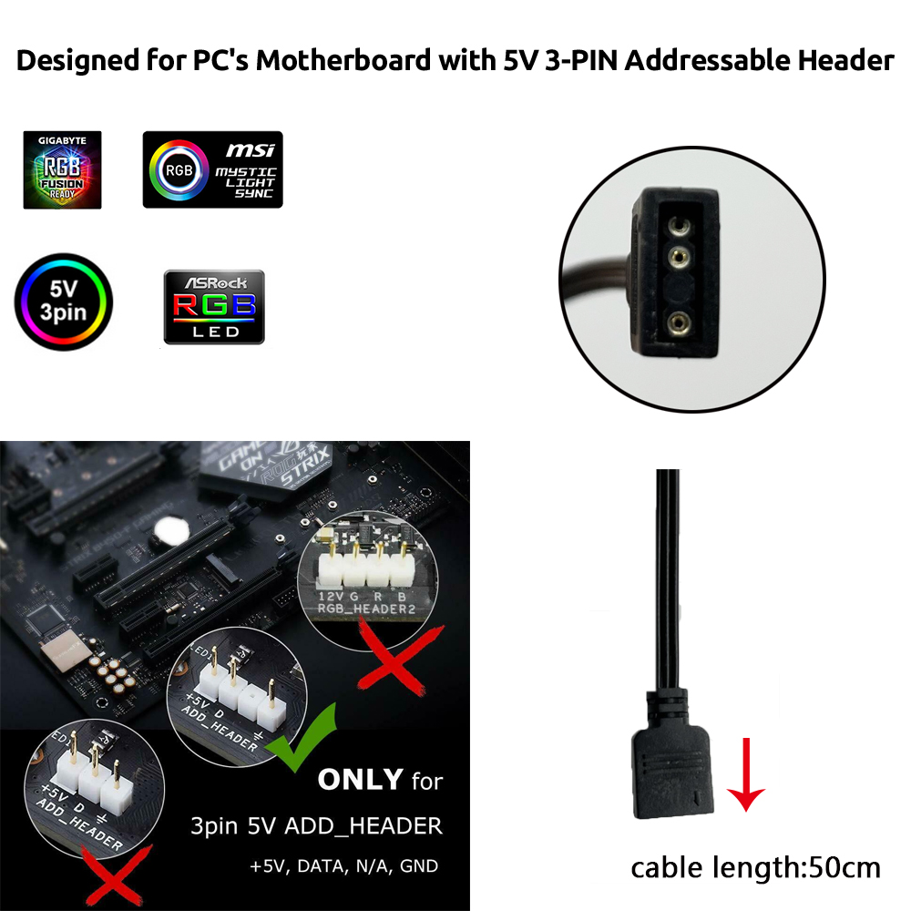 Connecteur 3 broches ARGB 5V p - Led Strip Lights avis et prix