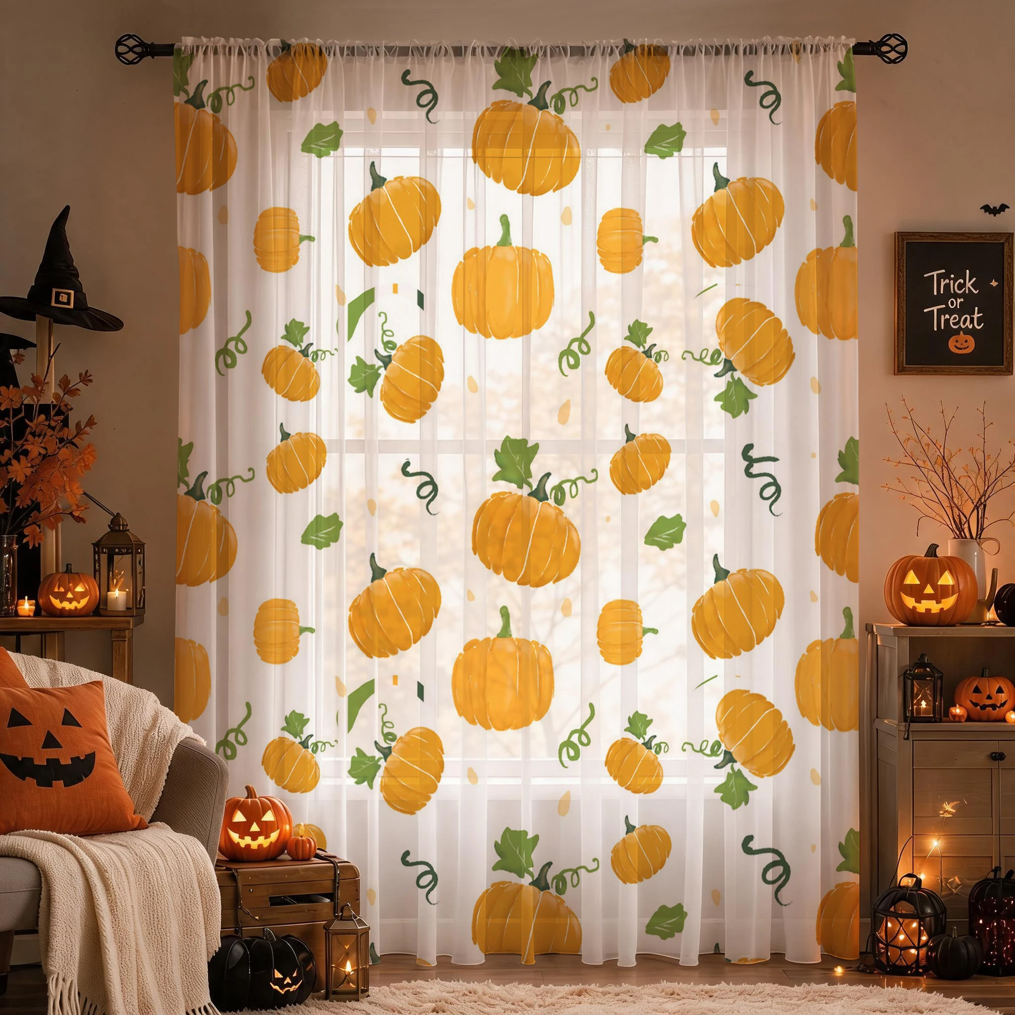 Rideau transparent d'Halloween - Curtain Rods avis et prix