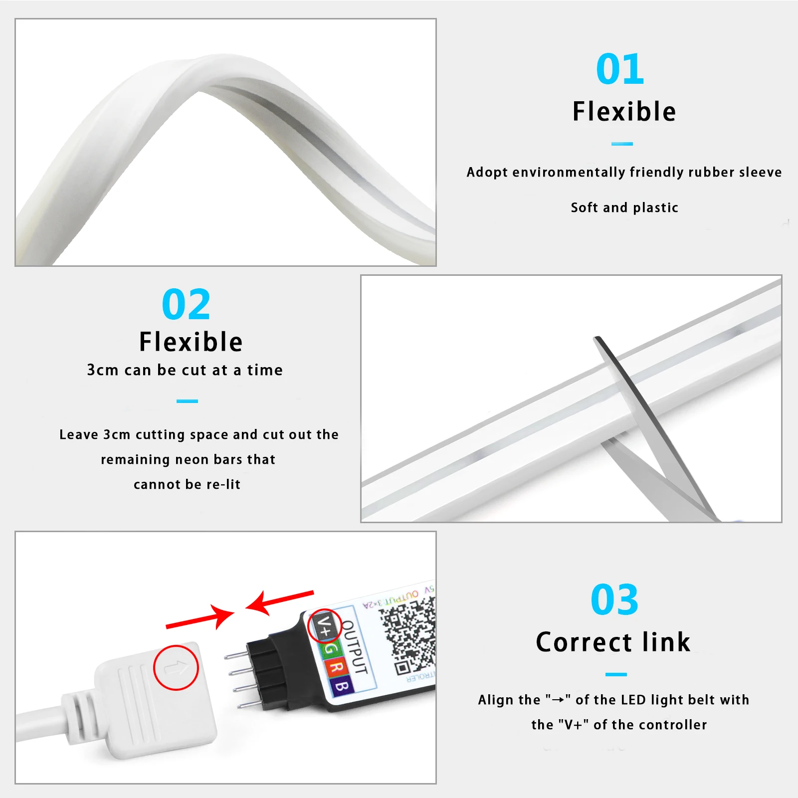 Bande lumineuse LED néon RGB,  - Led Strip Lights avis et prix